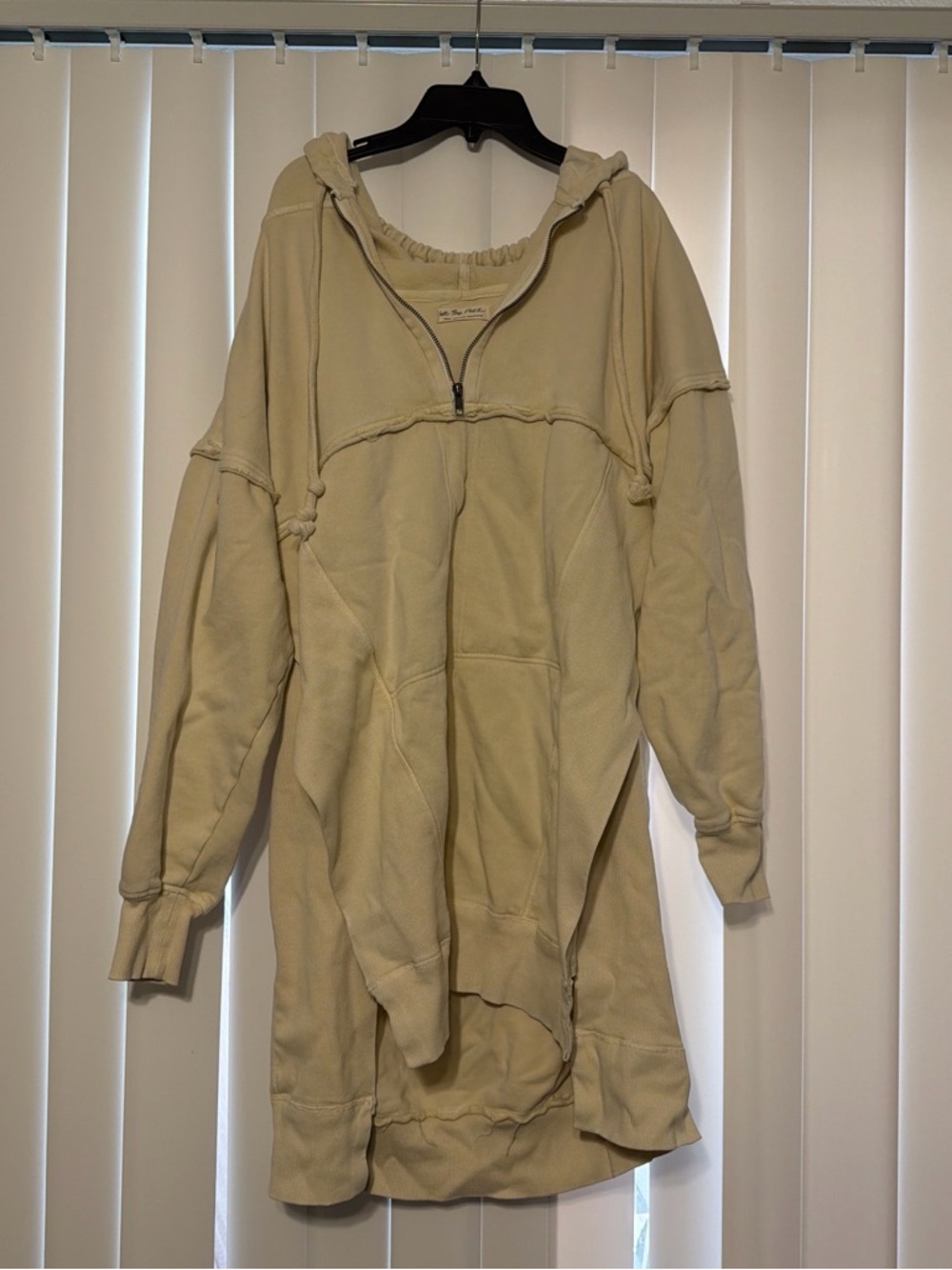 Free People We The Free Oversized Maxi Hoodie Pullover in Light Beige